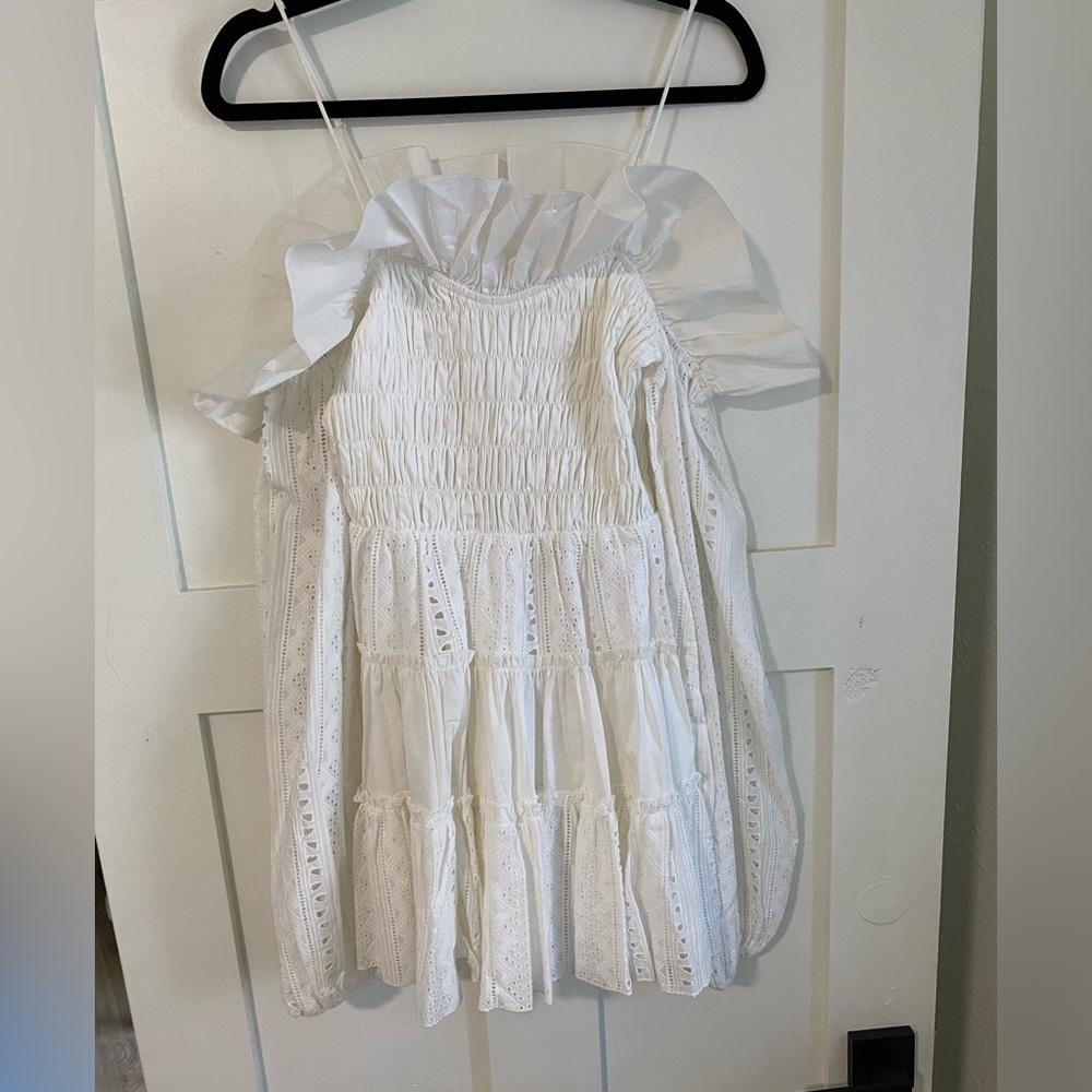 Choosy White Ruffle Off The Shoulder Dress